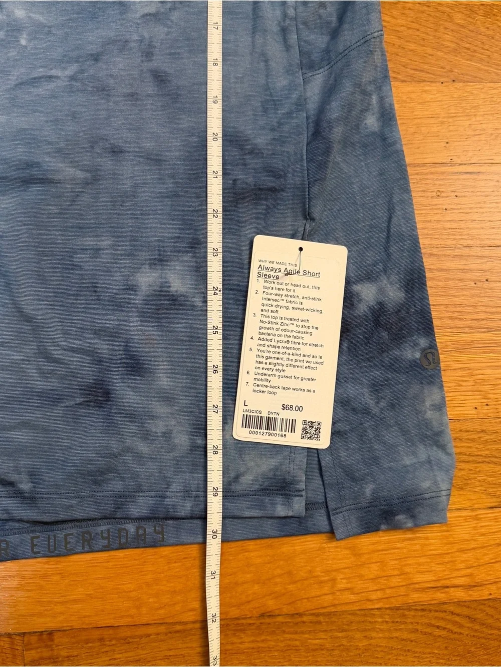 Lululemon Always Agile Short Sleeve Diamond Dye True Navy Chambray - Large NWT